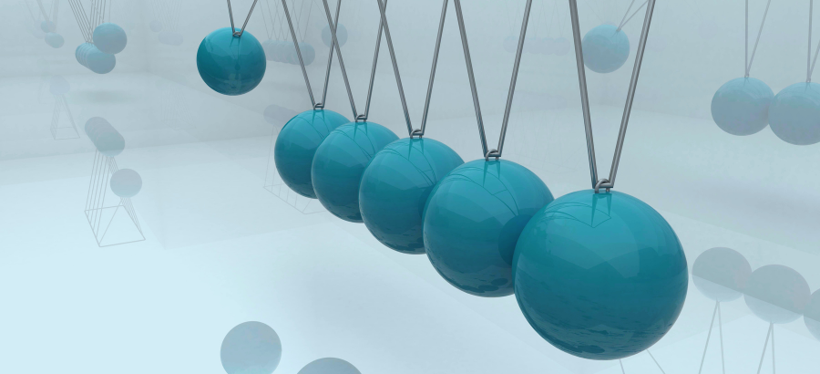 Blue Newton's Cradle